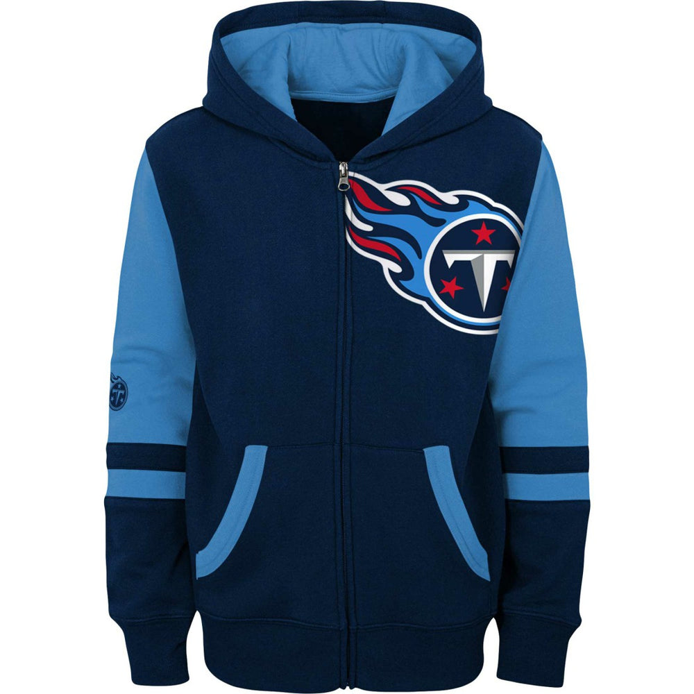 Tennessee Titans Youth Colorblock Full-Zip Hoodie - Navy cheap