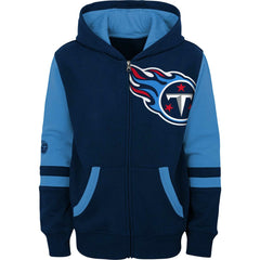 Tennessee Titans Youth Colorblock Full-Zip Hoodie - Navy cheap