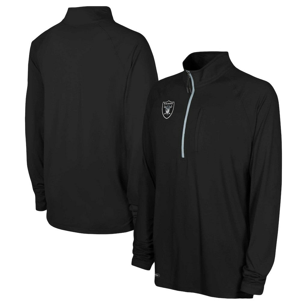 Las Vegas Raiders Combine Authentic Raglan Quarter-Zip Top - Black discount