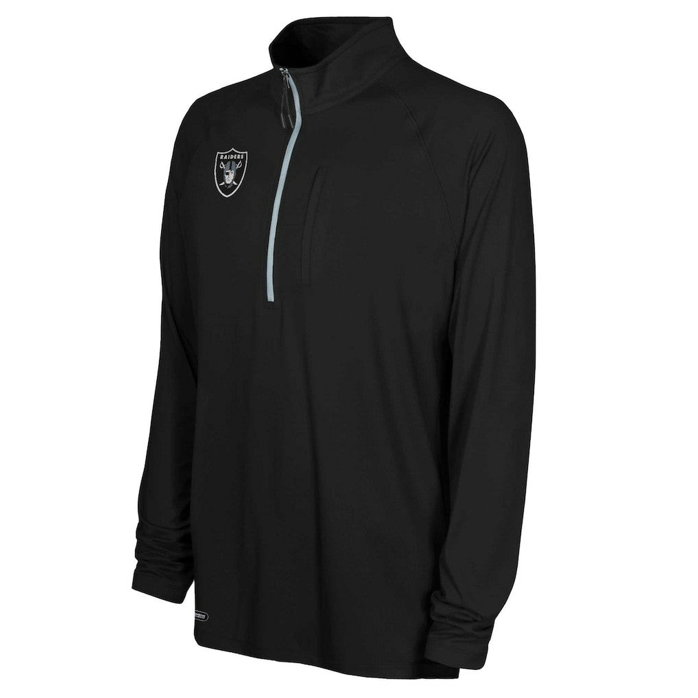Las Vegas Raiders Combine Authentic Raglan Quarter-Zip Top - Black discount