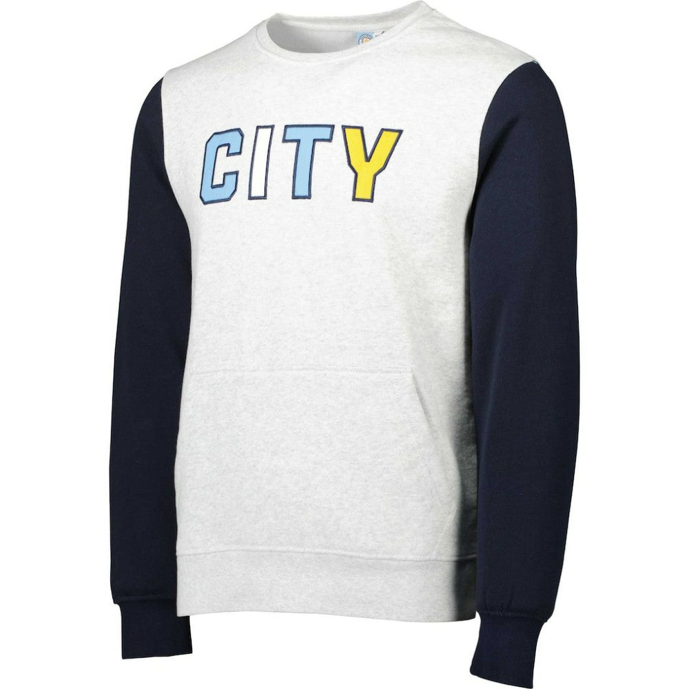 Manchester City Kangaroo Pullover Sweatshirt - Gray/Navy sale