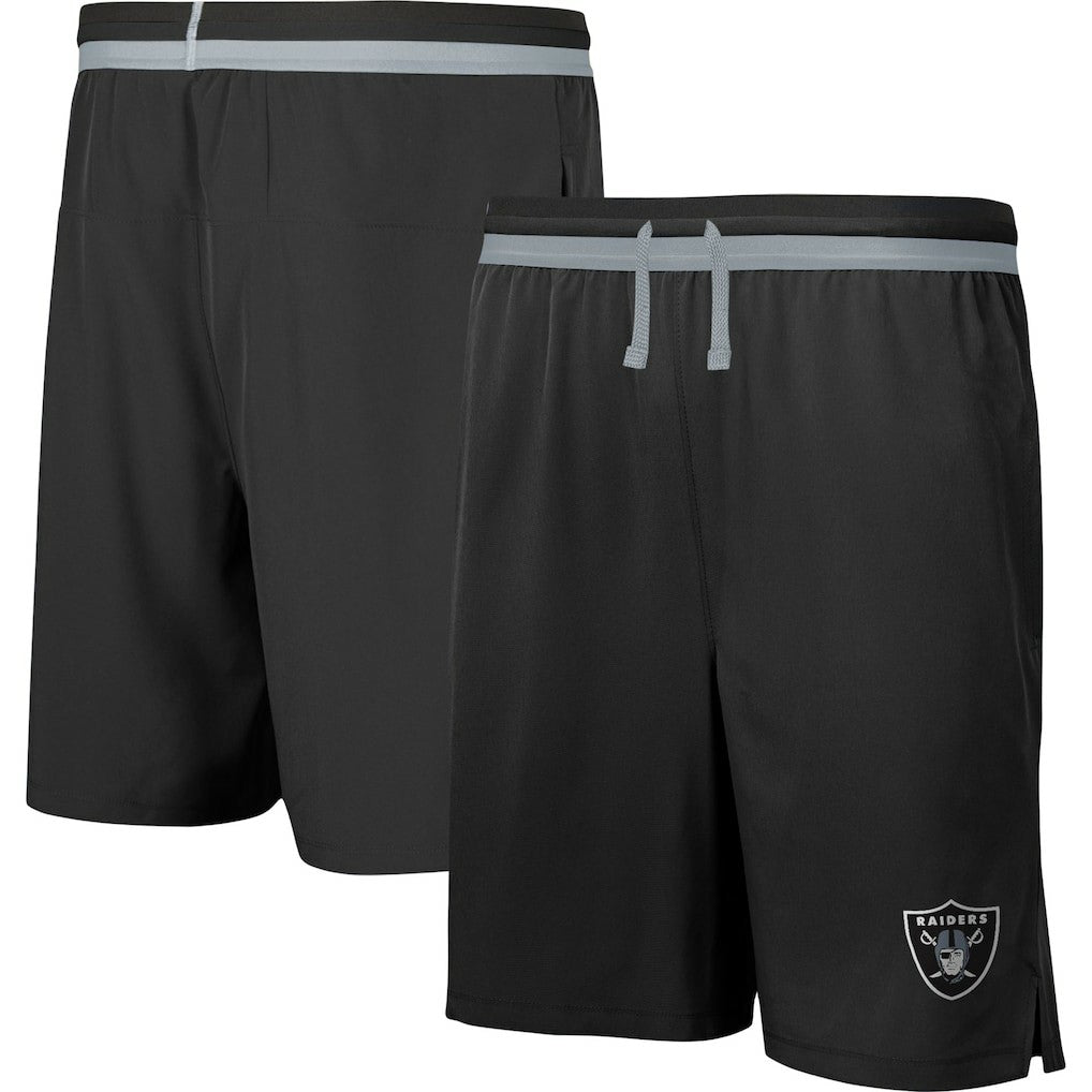 Las Vegas Raiders Cool Down Tri-Color Elastic Training Shorts - Black for sale