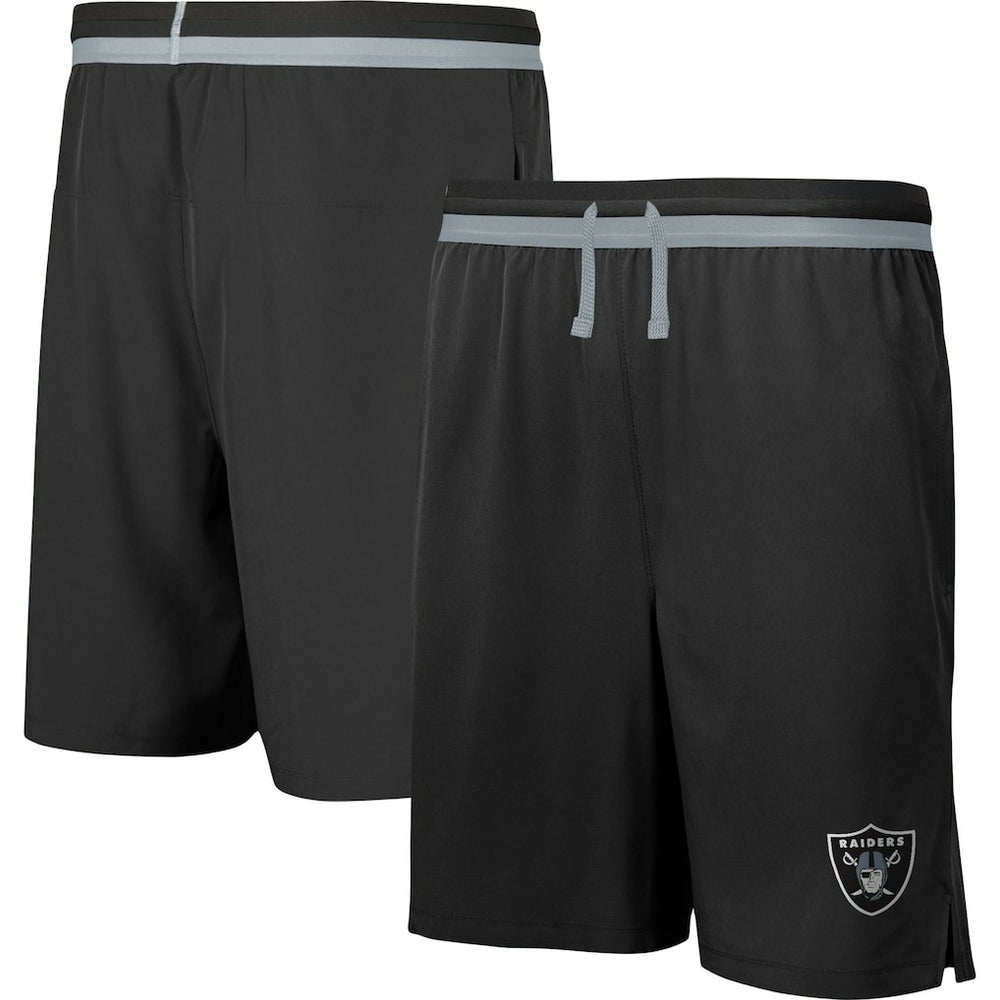 Las Vegas Raiders Cool Down Tri-Color Elastic Training Shorts - Black for sale