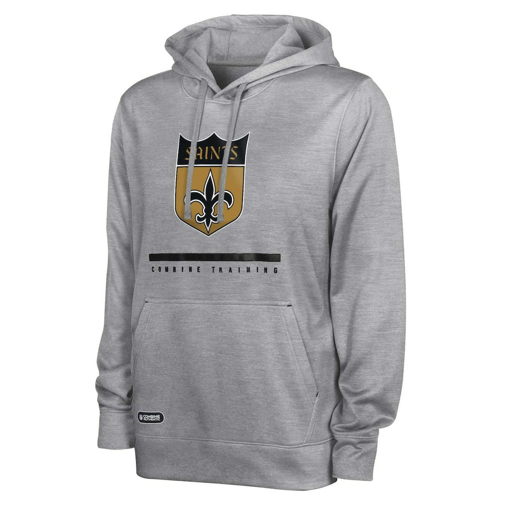 New Orleans Saints Grid Drill Streak Fleece Pullover Hoodie - Heather Gray sale