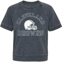 Cleveland Browns Girls Juniors Cheer Squad Raglan T-Shirt - Heather Charcoal on sale