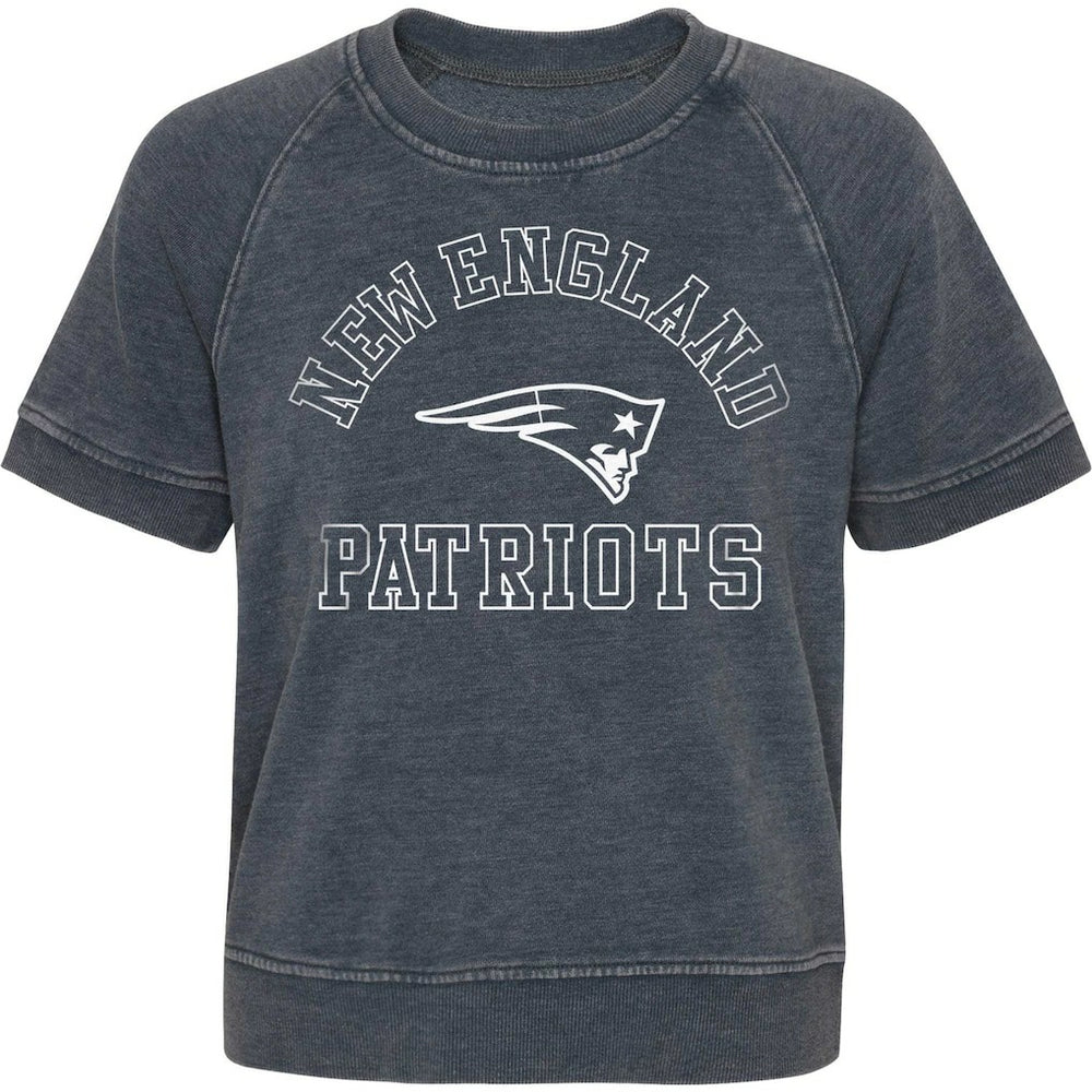 New England Patriots Girls Juniors Cheer Squad Raglan T-Shirt - Heather Charcoal for sale