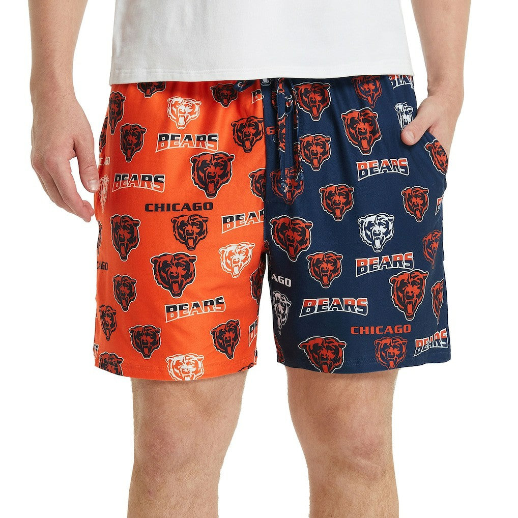 Chicago Bears Concepts Sport Breakthrough AOP Knit Split Shorts - Navy/Orange outlet