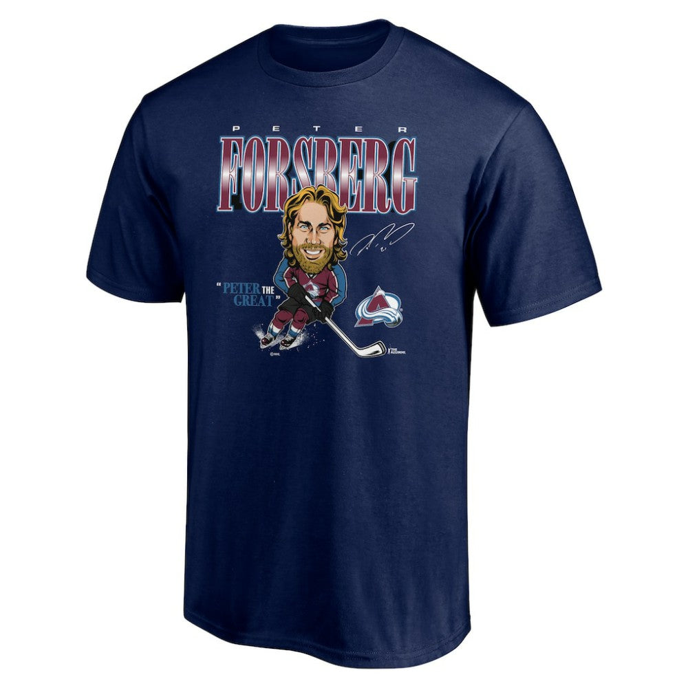 Peter Forsberg Colorado Avalanche Player Caricature T-Shirt Navy