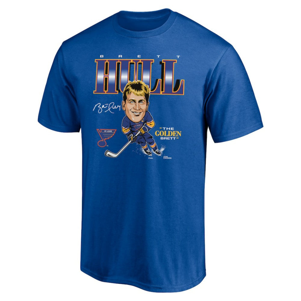 Brett Hull St. Louis Blues Player Caricature T-Shirt Blue