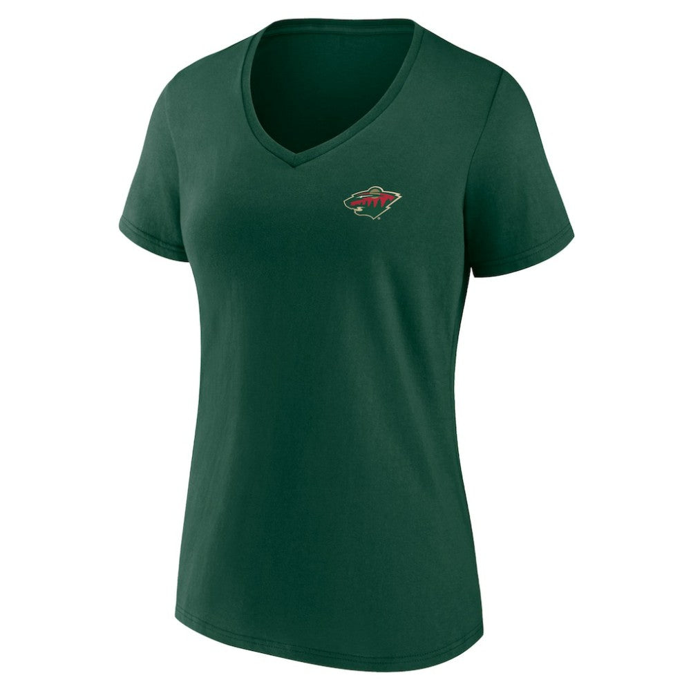 Minnesota Wild Women's Territorial V-Neck T-Shirt Green