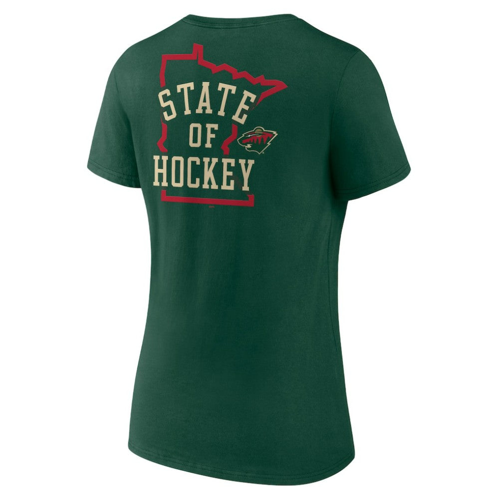 Minnesota Wild Women's Territorial V-Neck T-Shirt Green
