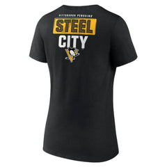 Pittsburgh Penguins Women's Territorial V-Neck T-Shirt Black