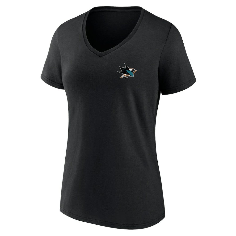 San Jose Sharks Women's Territorial V-Neck T-Shirt Black