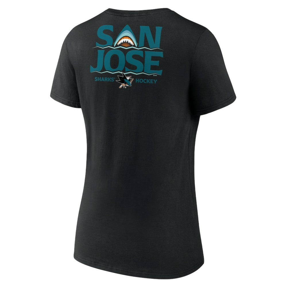 San Jose Sharks Women's Territorial V-Neck T-Shirt Black