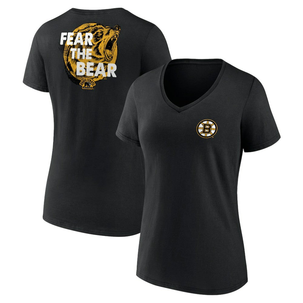 Boston Bruins Women's Territorial V-Neck T-Shirt Black
