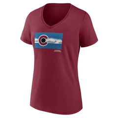 Colorado Avalanche Women's Shout Out V-Neck T-Shirt Burgundy