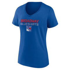 New York Rangers Women's Shout Out V-Neck T-Shirt Blue