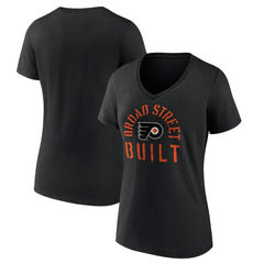 Philadelphia Flyers Women's Shout Out V-Neck T-Shirt Black