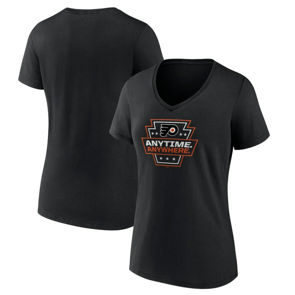 Philadelphia Flyers Women's Proclamation V-Neck T-Shirt Black