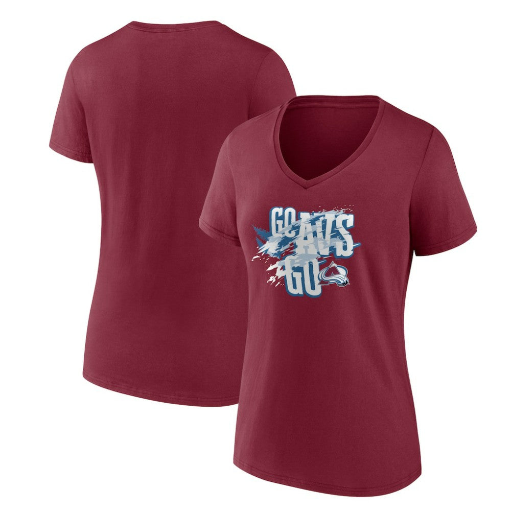 Colorado Avalanche Women's Represent V-Neck T-Shirt Burgundy