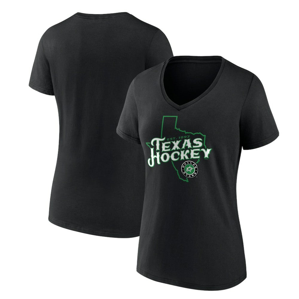 Dallas Stars Women's Represent V-Neck T-Shirt Black