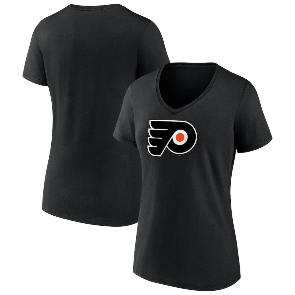 Philadelphia Flyers Women's Alternate Logo V-Neck T-Shirt Black
