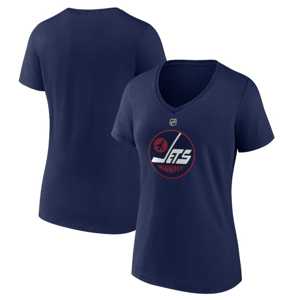 Winnipeg Jets Women's Alternate Logo V-Neck T-Shirt Navy