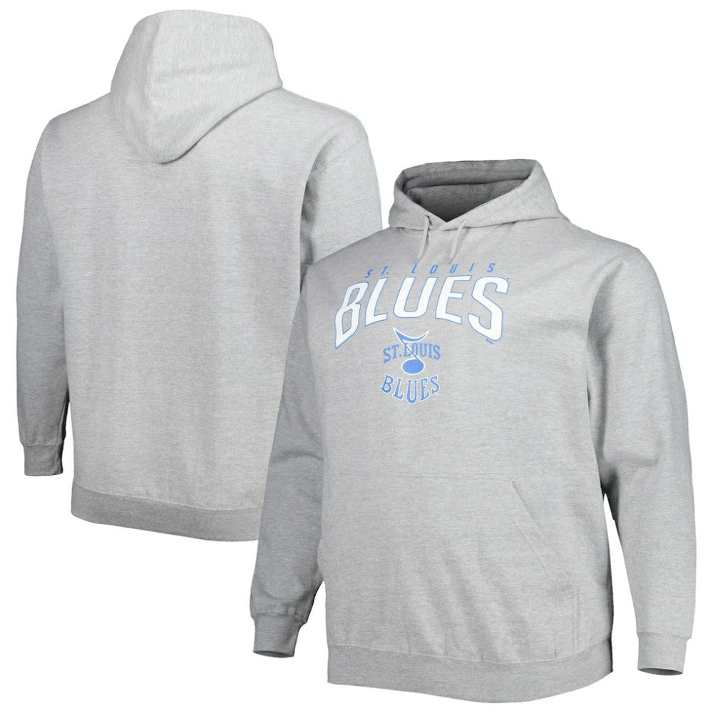 St. Louis Blues Fanatics Special Edition 2.0 Big & Tall Wordmark Pullover Hoodie Heather Gray