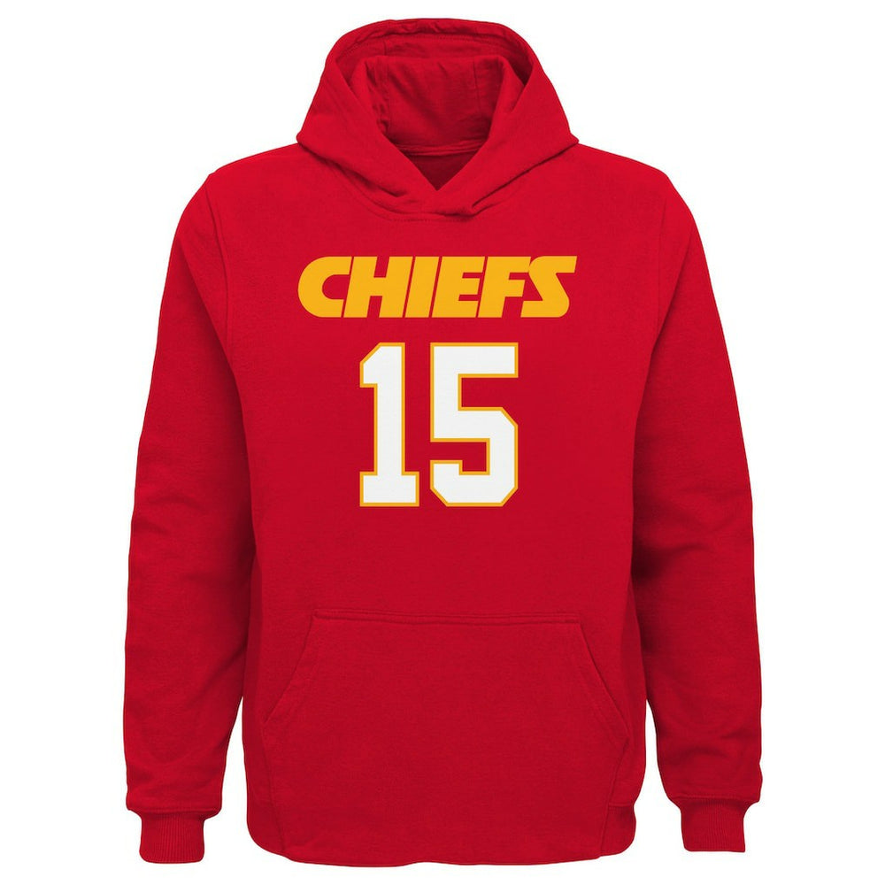 Patrick Mahomes Kansas City Chiefs Youth Mainliner Player Name & Number Pullover Hoodie - Red on sale