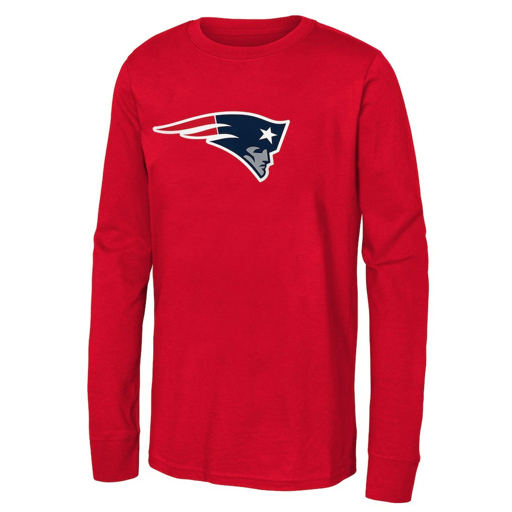 New England Patriots Youth Primary Logo Long Sleeve T-Shirt - Red discount