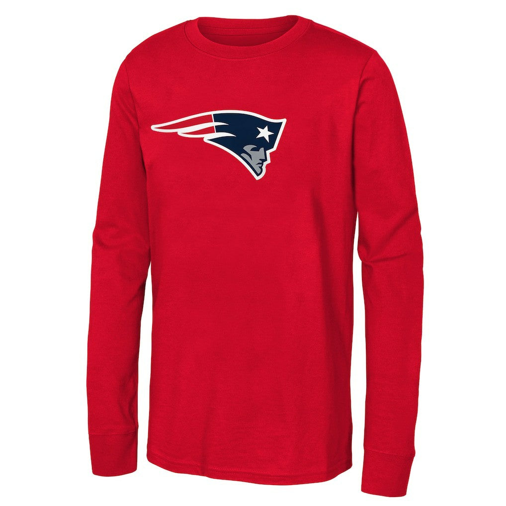 New England Patriots Youth Primary Logo Long Sleeve T-Shirt - Red discount