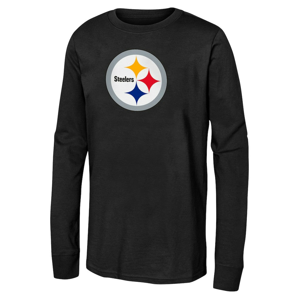 Pittsburgh Steelers Youth Primary Logo Long Sleeve T-Shirt - Black cheap