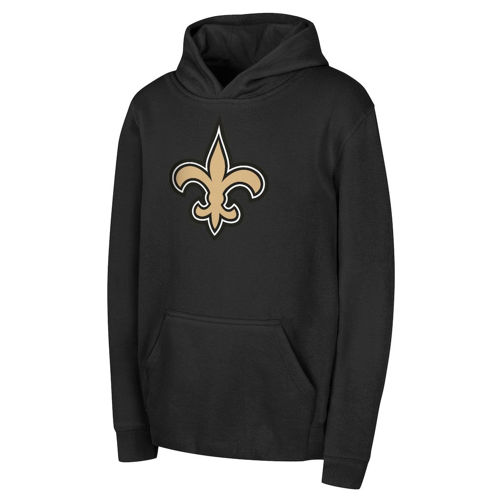 New Orleans Saints Youth Team Logo Pullover Hoodie - Black on sale
