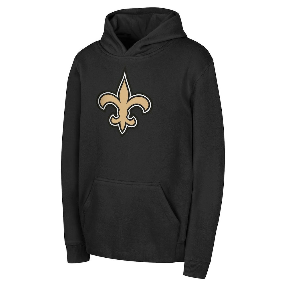 New Orleans Saints Youth Team Logo Pullover Hoodie - Black on sale