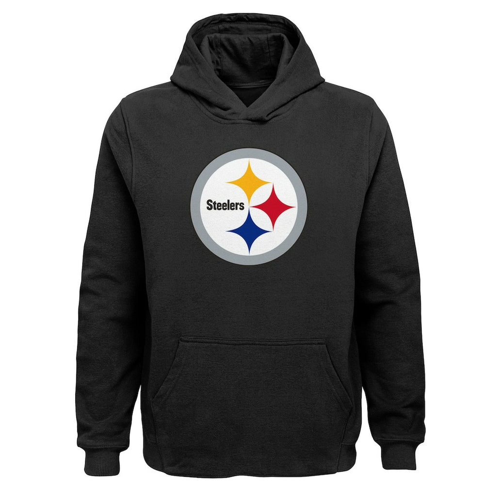 Pittsburgh Steelers Youth Team Logo Pullover Hoodie - Black sale