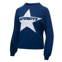 Dallas Cowboys Lauren James Women's Wordmark Star Raglan Pullover Sweater - Navy on sale