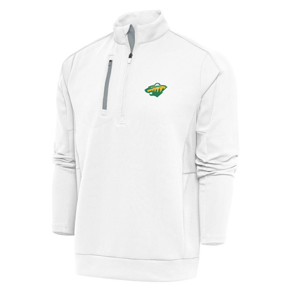 Minnesota Wild Antigua Special Edition 2.0 Generation Quarter-Zip Pullover Top White
