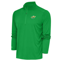 Minnesota Wild Antigua Special Edition 2.0 Tribute Quarter-Zip Pullover Top Green