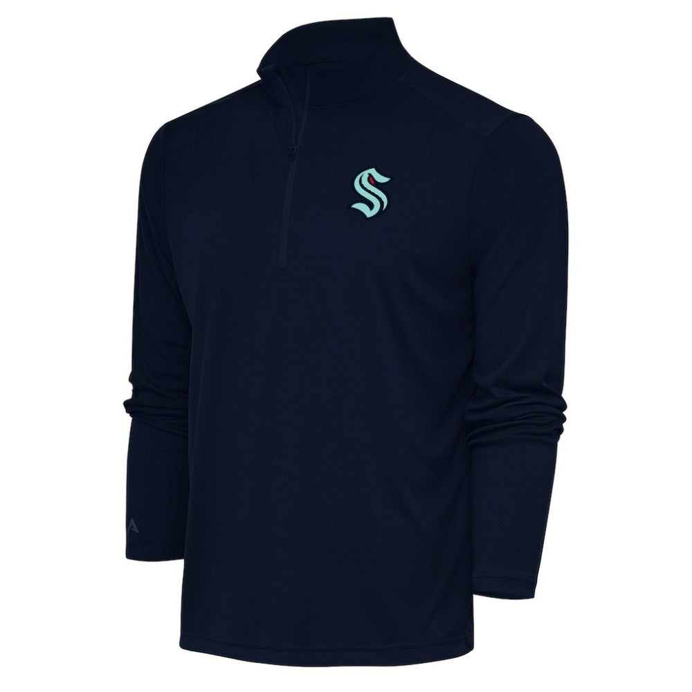 Seattle Kraken Antigua Special Edition 2.0 Tribute Quarter-Zip Pullover Top Navy