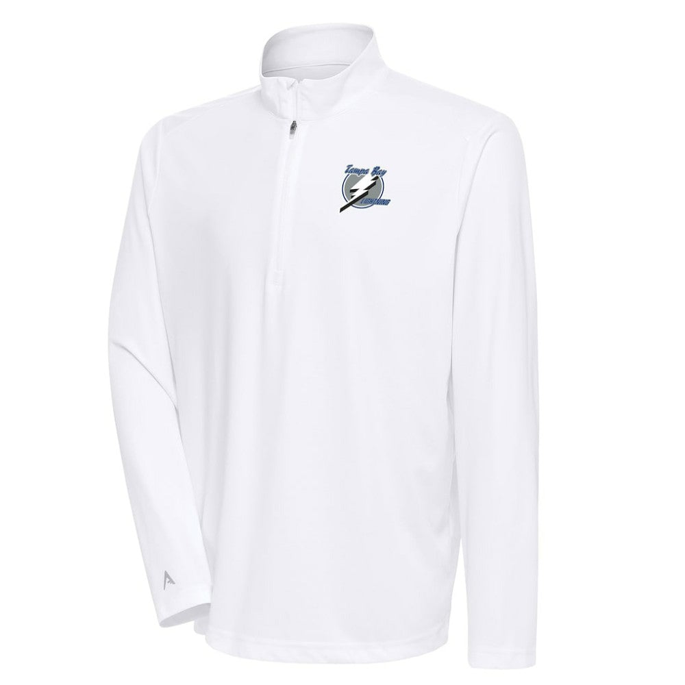 Tampa Bay Lightning Antigua Special Edition 2.0 Tribute Quarter-Zip Pullover Top White