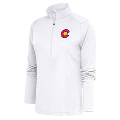 Colorado Avalanche Antigua Women's Special Edition 2.0 Tribute Quarter-Zip Pullover Top White
