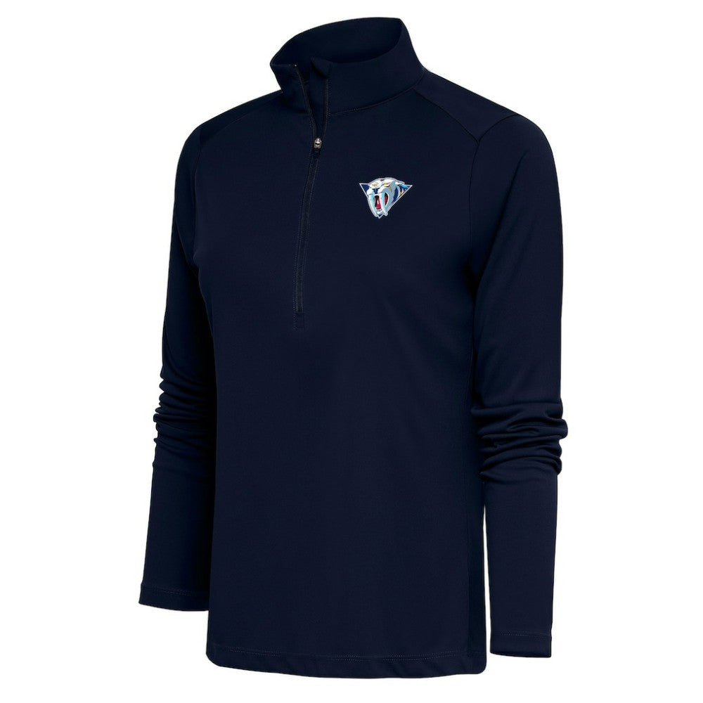 Nashville Predators Antigua Women's Special Edition 2.0 Tribute Quarter-Zip Pullover Top Navy