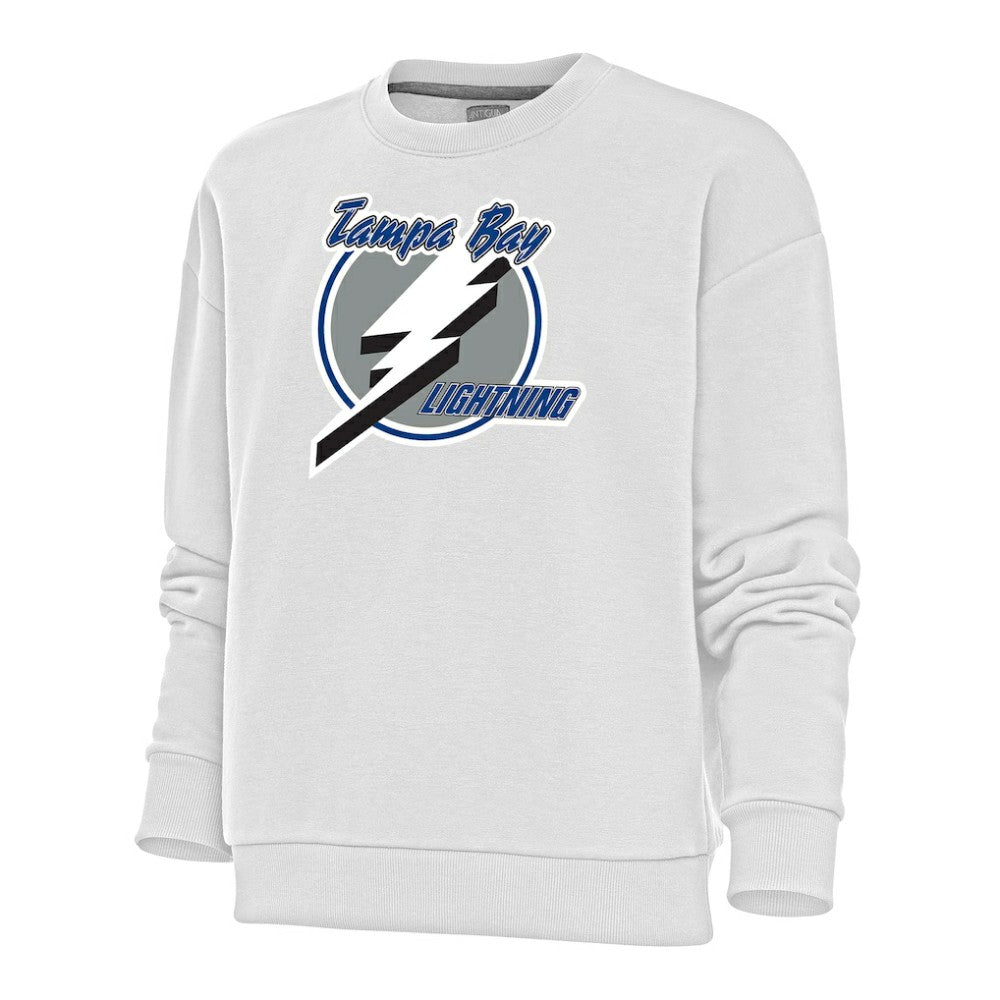 Tampa Bay Lightning Antigua Women's Special Edition 2.0 Victory Crewneck Pullover Sweatshirt White