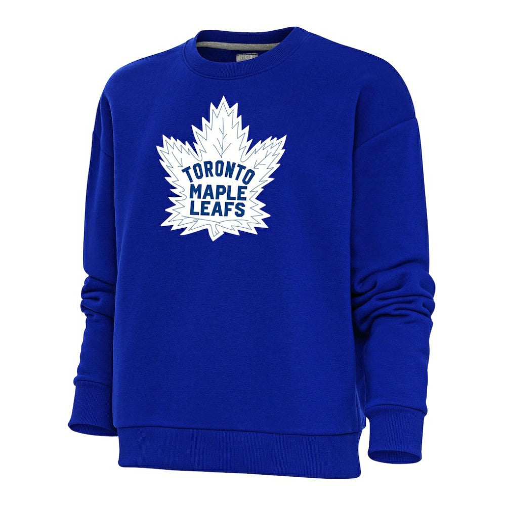 Toronto Maple Leafs Antigua Women's Special Edition 2.0 Victory Crewneck Pullover Sweatshirt Royal