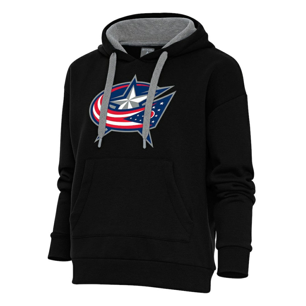 Columbus Blue Jackets Antigua Women's Special Edition 2.0 Victory Pullover Hoodie Black