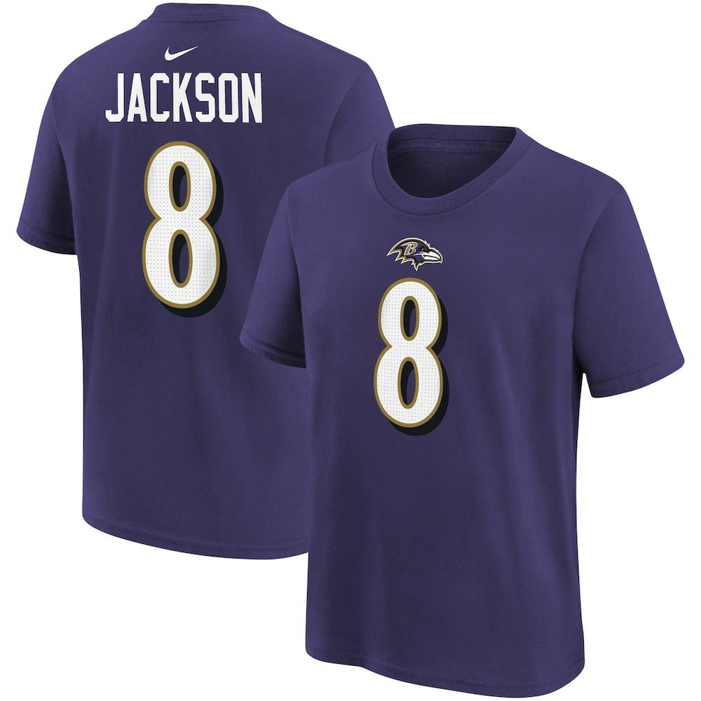 Lamar Jackson Baltimore Ravens Youth Player Name & Number T-Shirt - Purple | Nike sale