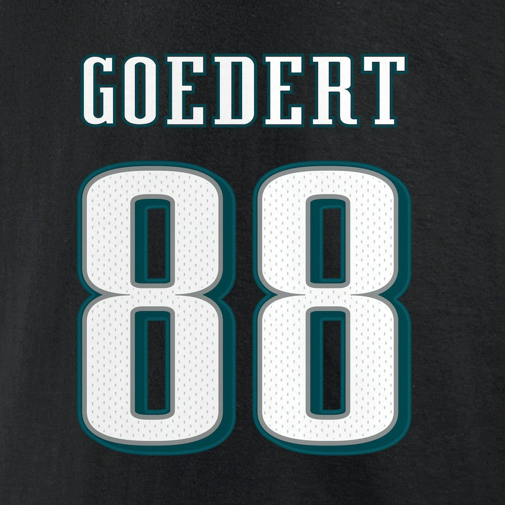 Dallas Goedert Philadelphia Eagles Icon Player Name & Number T-Shirt - Black discount