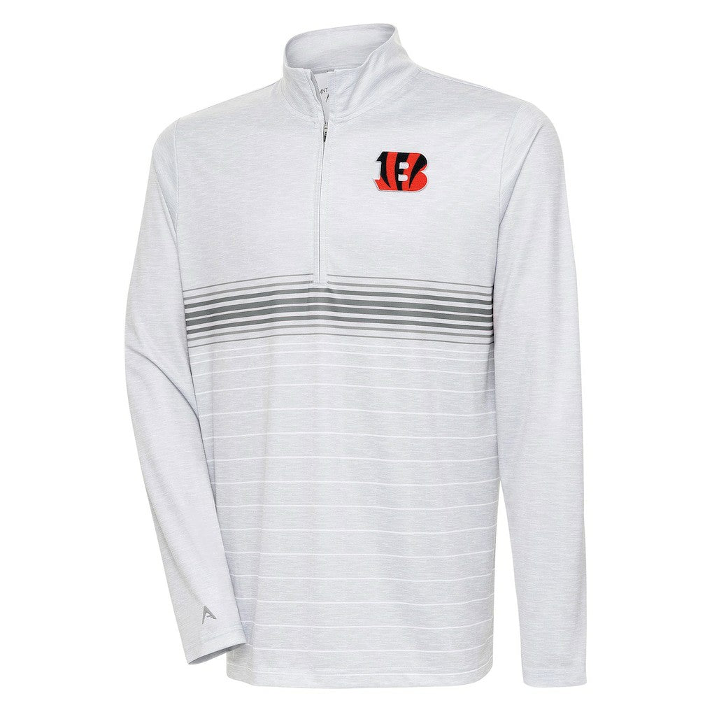 Cincinnati Bengals Antigua Bullseye Quarter-Zip Pullover Top - Heather Gray/Steel cheap