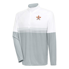 Houston Astros Antigua Bender Quarter-Zip Pullover Top - White/Gray