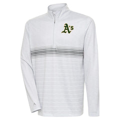 Athletics Antigua Bullseye Quarter-Zip Pullover Top - Heather Gray/Steel